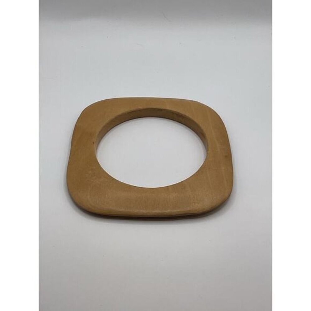 Light Brown Wooden Geometric India Bangle Bracelet